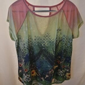 Guy Harvey Pink and Green Graphic Tee